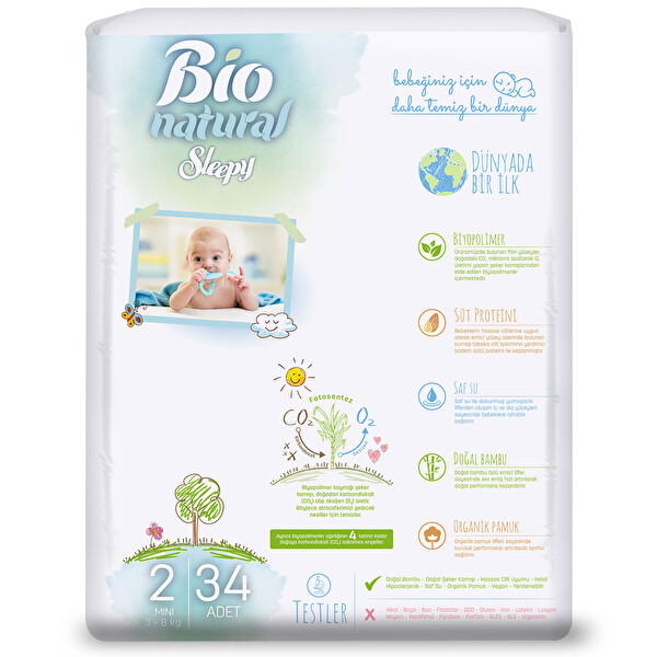 Sleepy Bio Natural Jmb Mini 34'lü 3-6 Kg