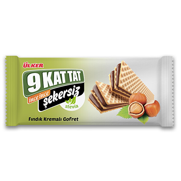 Ülker 9 Kat Tat İnce Şekersiz Fındıklı Gofret 118 g