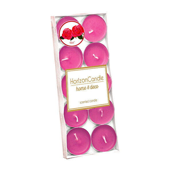 Horizon Tealight Mum Gül Kokulu 10'lu