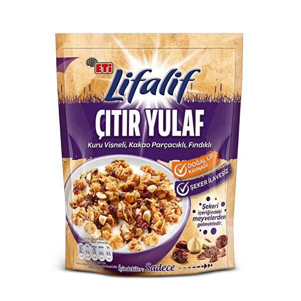 Eti Lifalif Çıtır Yulaf Kuru Vişne Kakao Parçacıklı  Fındıklı