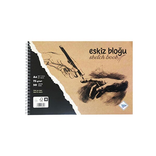 Art Liva Eskiz ve Çizim Defteri Spiralli 50 Sayfa A4 75gr