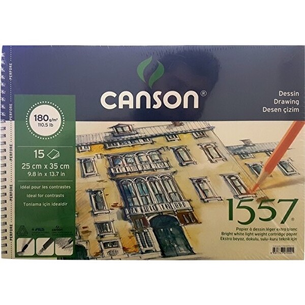 Canson 1557 Resim Ve Çizim Blok 180Gr 25X35 15 Yap. Resim Defteri