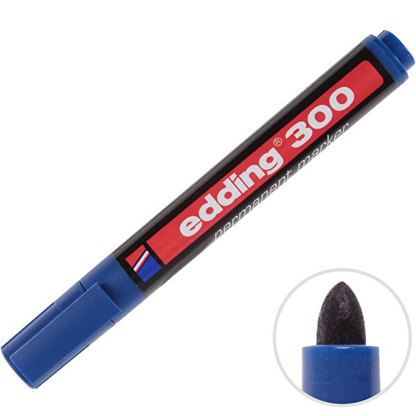 Edding 300 Permanent Marker Koli Kalemi Yuvarlak Uç Mavi 10'lu