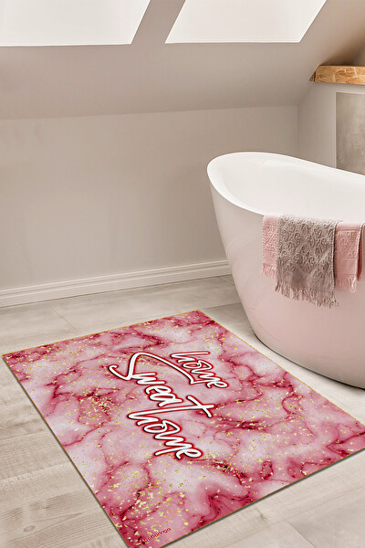 KIRMIZI MERMER DESENLİ SİMLİ HOME SWEAT