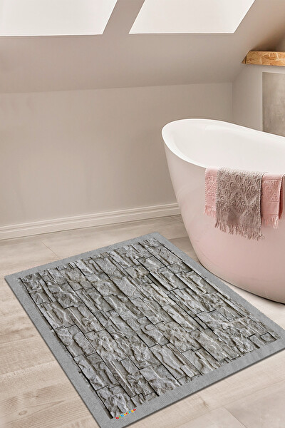 ANTRASİT MERMER DESENLİ BANYO PASPASI