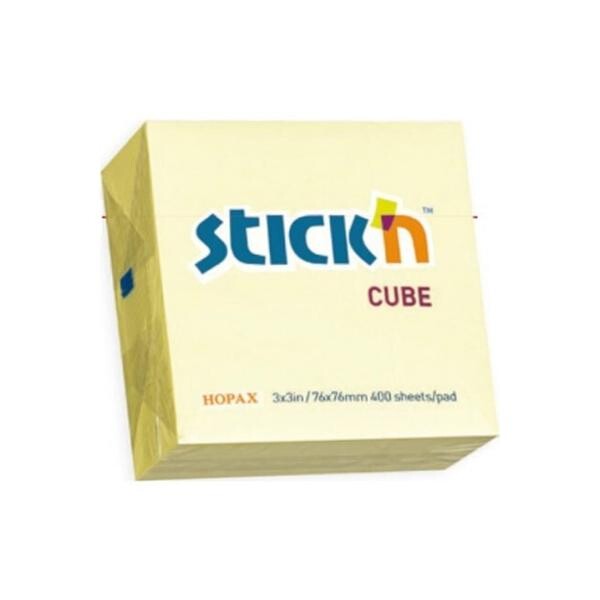 Gıpta Stickn 76x76 Yapışkanlı Not Kağıdı Küp Sarı 400 Yaprak