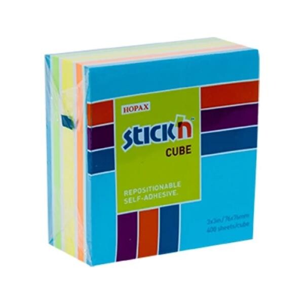 Gıpta Stickn 76x76 Küp Blok 5 Renk Yapışkanlı Not Kağıdı 400 Yaprak