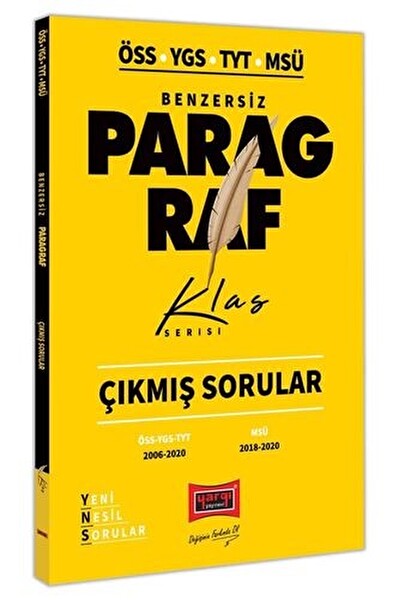 Yargı TYT YGS ÖSS MSÜ Benzersiz Paragraf Çıkmış Sorular Klas Serisi