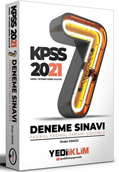 Yediiklim 2021 KPSS Genel Yetenek Genel Kültür Tamamı Çözümlü Fasikül 7 Deneme Sınavı