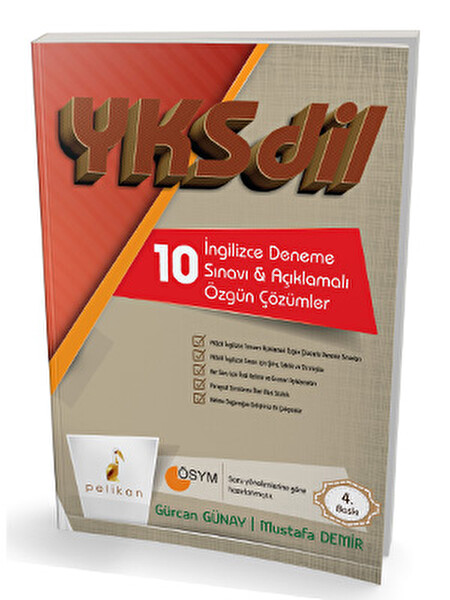 Pelikan YKSDİL 10 İngilizce Deneme Sınavı ve Açıklamalı Özgün Çözümler