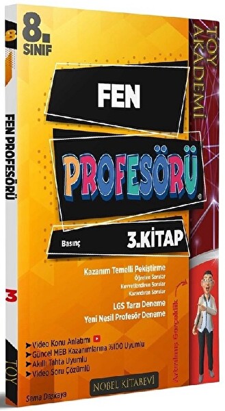 Toy Akademi Fen Profesörü 8.Sınıf LGS Hazırlık  3.Kitap 