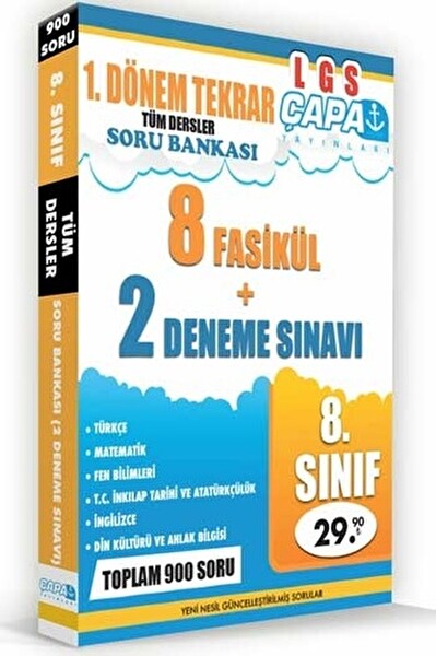 Çapa 8. Sınıf LGS 1. Dönem Tekrar Tüm Dersler Soru Bankası