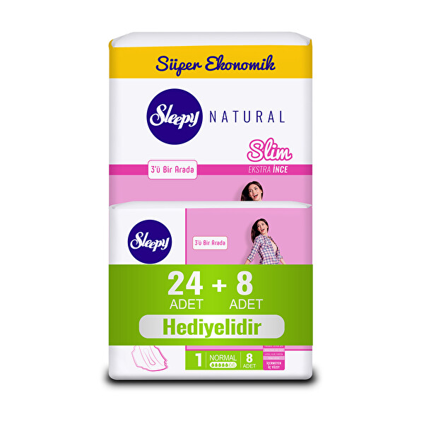 Sleepy Natural Slim Ekstra İnce Normal 24 + 8 Ped