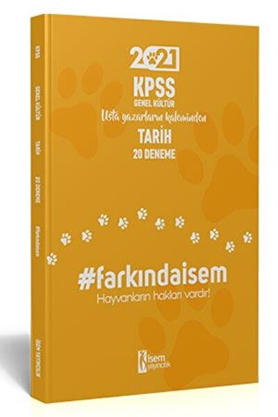 İsem 2021 Farkındaİsem KPSS Genel Kültür Tarih 20 Deneme 