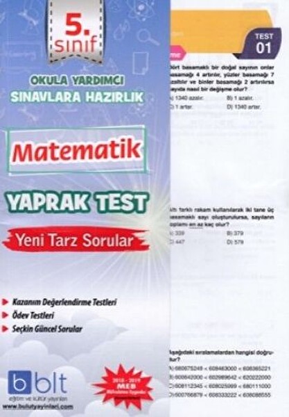Bulut Eğitim 5. Sınıf Matematik Yaprak Test