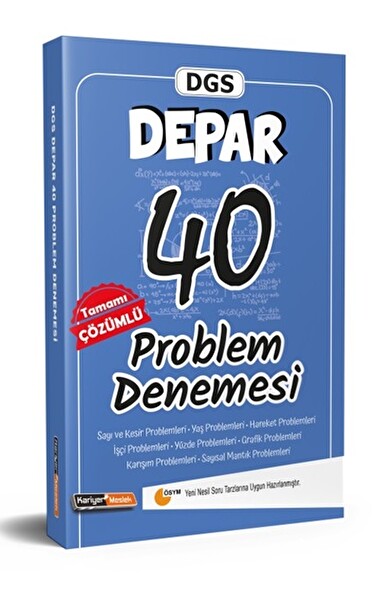 Kariyer Meslek DGS Depar Tamamı Çözümlü 40 Problem Denemesi