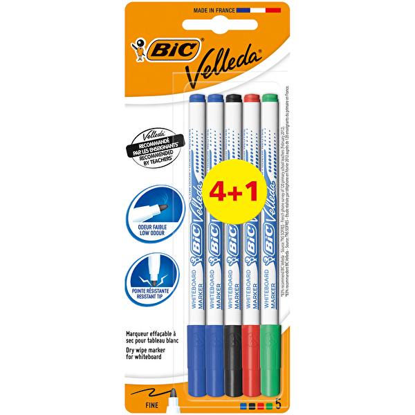 Bic Velleda Beyaz Tahta Kalemi 4+1