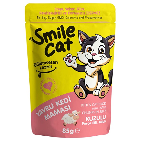 Smile Cat Pouch Yavru Kedi Maması Kuzulu 85 g