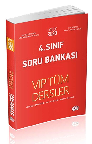 Editör 4. Sınıf VIP Tüm Dersler Soru Bankası Kırmızı Kitap