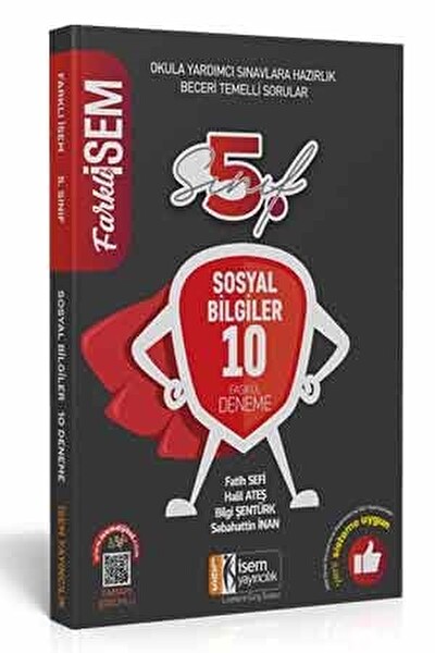 İsem 2021 Farklı İsem 5. Sınıf Sosyal Bilgiler Tamamı Çözümlü 10 Fasikül Deneme 