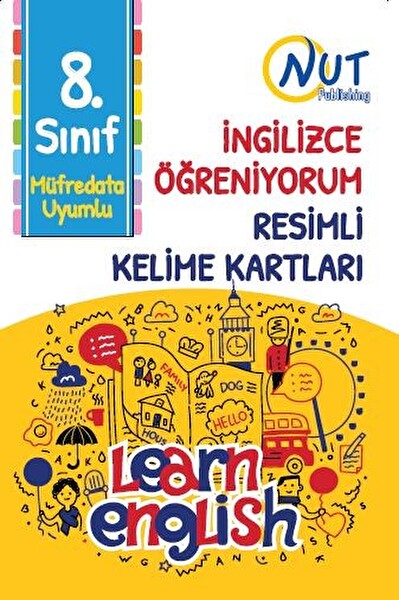 Nut Publishing 8. Sınıf İngilizce Öğreniyorum Resimli Kelime Kartları