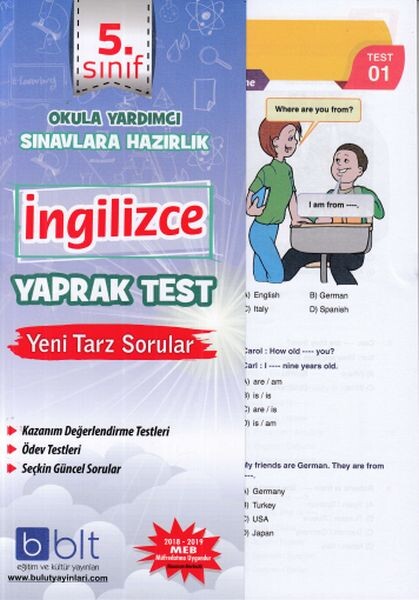 Bulut Eğitim 5. Sınıf İngilizce Yaprak Test
