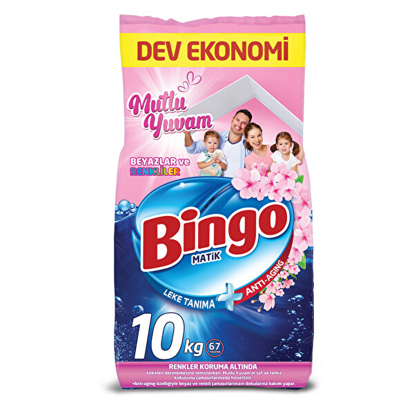 Bingo Matik Mutlu Yuvam Renkliler Ve Beyazlar Toz Çamaşır Deterjanı 10 Kg