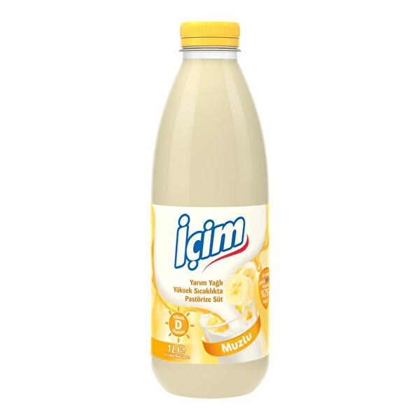 İçim Pastörize Muzlu D Vitaminli Süt 1 L