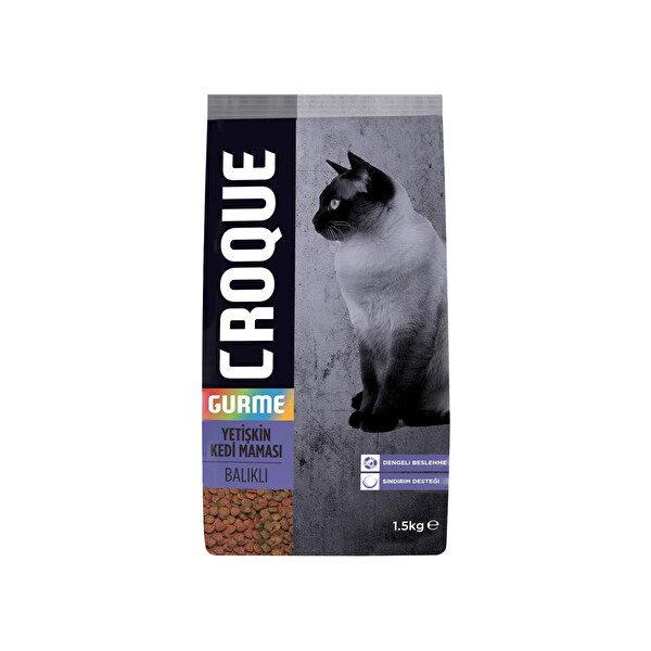 Croque Gurme Balıklı Renkli Taneli Yetişkin Kedi Maması 1,5 Kg