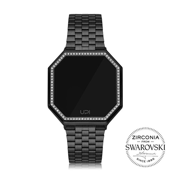 UPWATCH Edge Swarovski Big 42mm Swarovski Zirconia Black Unisex Kol Saati