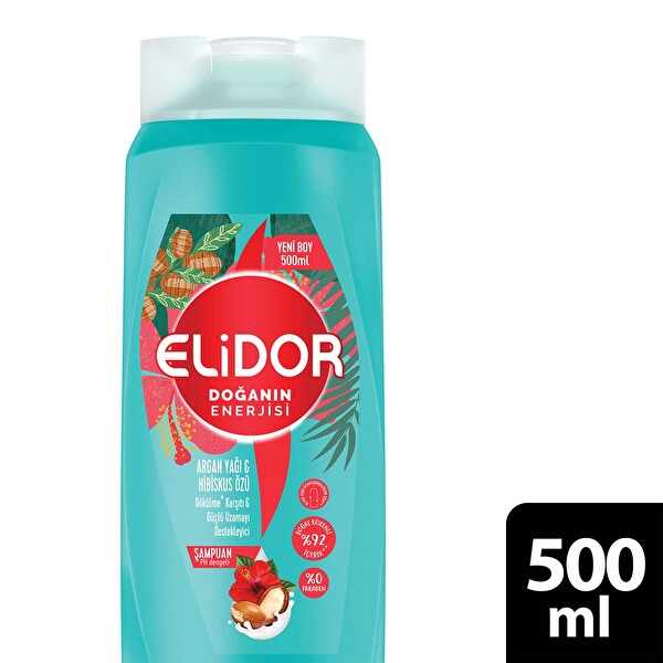 Elidor Doğanın Enerjisi Saç Bakım Şampuanı Argan Yağı Ve Hibiskus Özü 500 ml