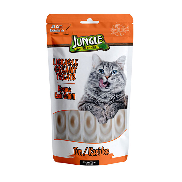 Jungle Krema Kedi Ödül Maması Ton-Karides 5x14 Gr