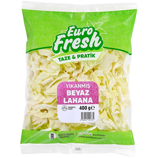 Eurofresh Yıkanmış Beyaz Lahana 400 g
