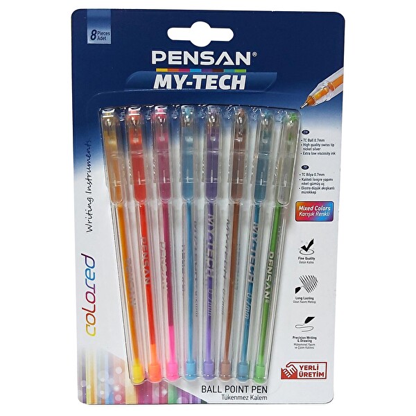 Pensan My-Tech 8'Li Renkli Tükenmez Kale
