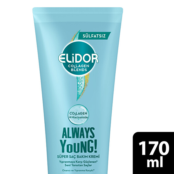 Elidor Collagen Blends Sülfatsız Süper Saç Bakım Kremi Always Young Onarıcı Ve Yıpranma Karşıtı 170 ml
