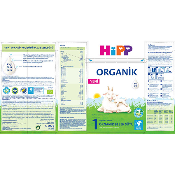 Hipp 1 Organik Keçi Süt Bazlı Bbk Sütlü 4