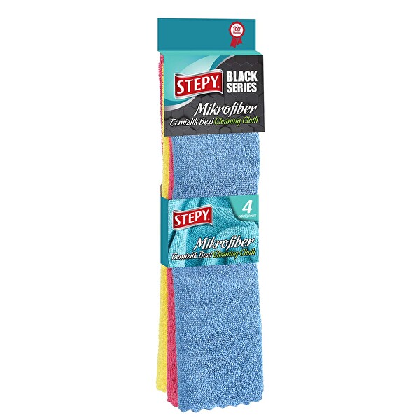 Stepy Microfiber Temizlik Bezi 4 Lü Blac