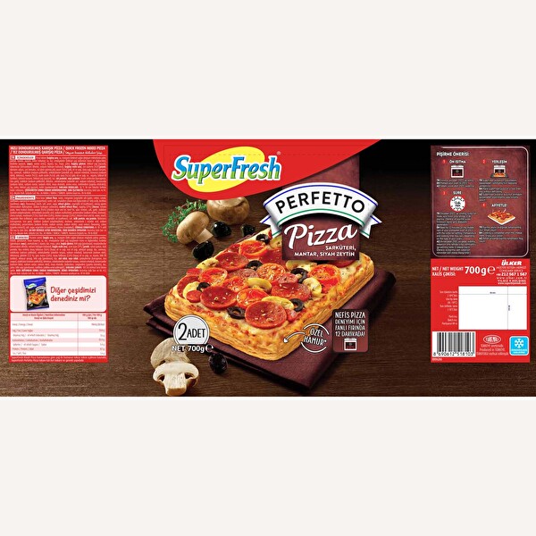 Superfresh Perfetto Pizza Sucuklu&Sosisli 700 g