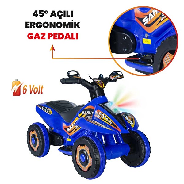 Uj Toys Safari Atv Mavi 6 Volt