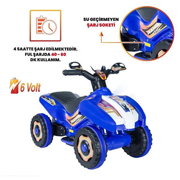 Uj Toys Ranger Atv Mavi 6 Volt