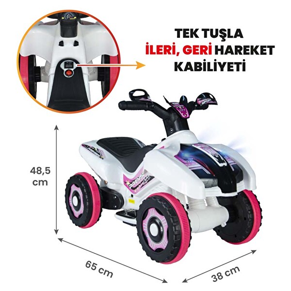 Uj Toys Rancer Atv Beyaz Prenses 6 Volt