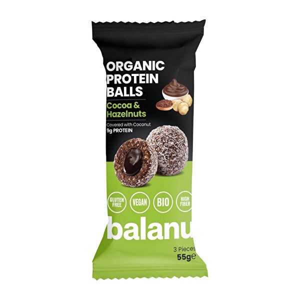 Balanu Organik  Protein Topu Kakao Fınd 55 g