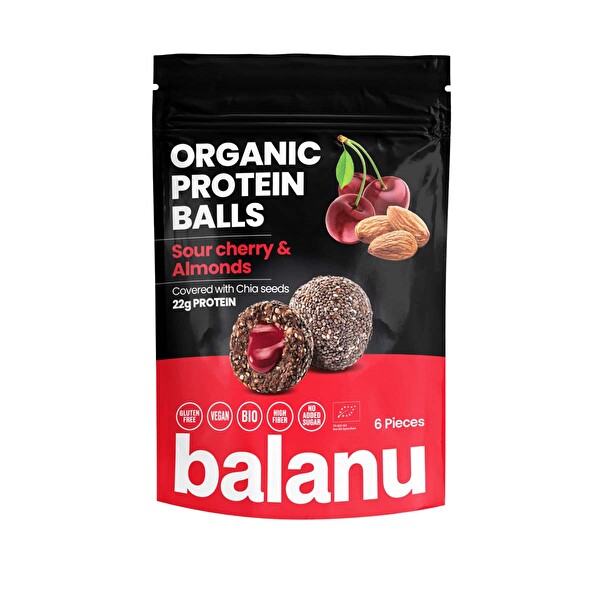 Balanu OrganikProtein Topu Vişne Badem 110 g