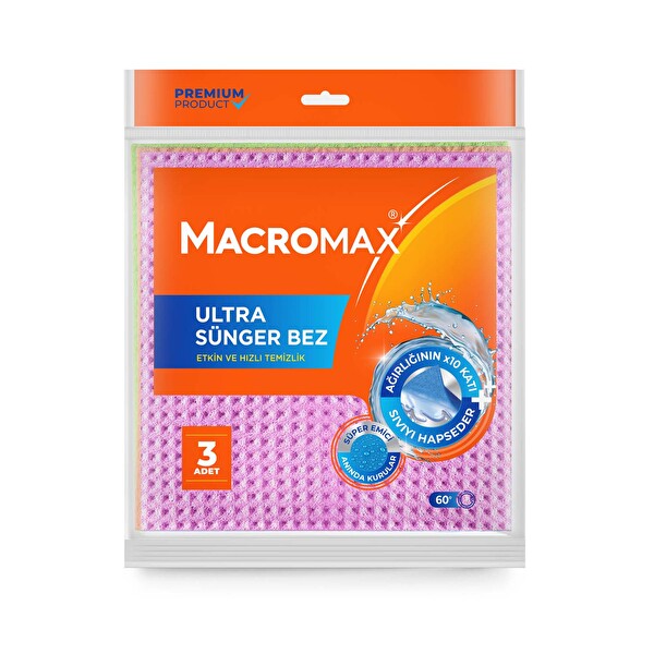 Macromax Ultra Sünger Bez 3'Lü