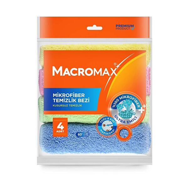 Macromax Mikrofiber Temizlik Bezi 4'Lü