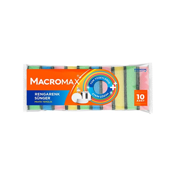 Macromax Rengarenk Sünger 10'Lu