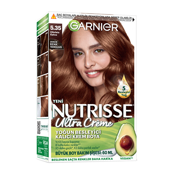 Garnier Nutrisse Yoğun Besleyici Kalıcı Krem Saç Boyası 5.35 Çikolata Kahve