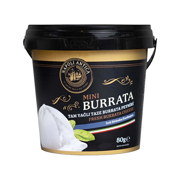 Napoli Antica Mini Tam Yağlı Taze Burrata Peyniri İnek Sütlü 80 g