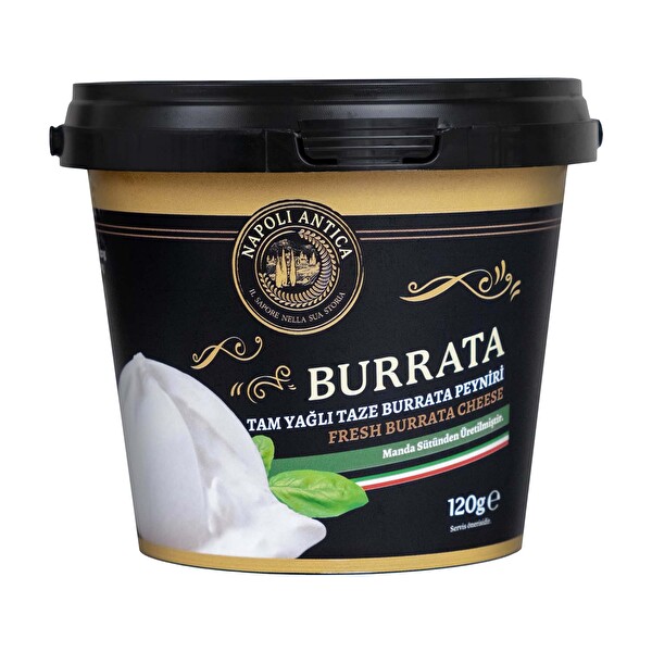 Napoli Antica Tam Yağlı Taze Burrata Peyniri Manda Sütlü 120 g