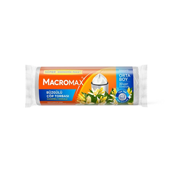 Macromax Orta Boy Hanımeli Kokulu Çöp Torbası 30'lu